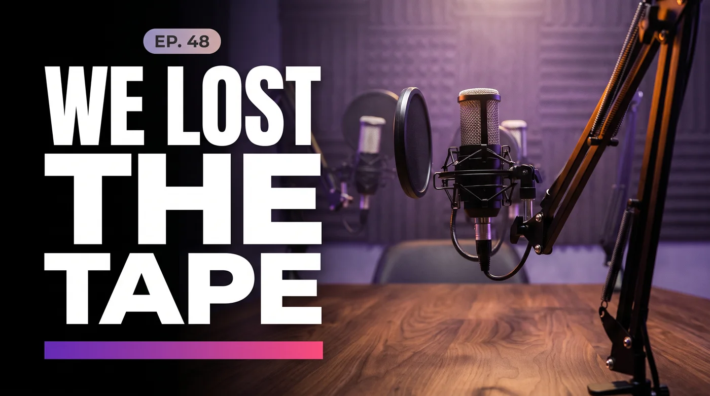 Podcast thumbnail matched to the podcast studio b-roll