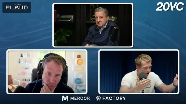 The 20VC episode: three speakers in a 16:9 grid